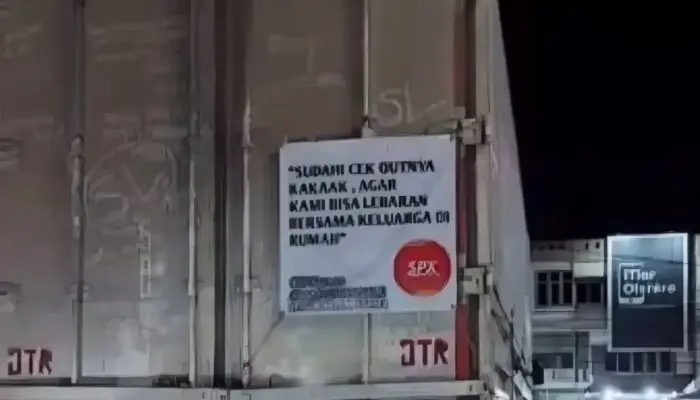Viral Pesan Kurir Diduga dari Shopee Express di Belakang Truk, Minta Pembeli Hentikan Checkout Jelang Lebaran