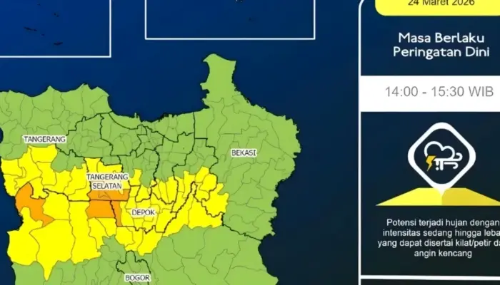 Update Cuaca: Hujan Lebat Disertai Petir Ancam Jabodetabek Sore Ini
