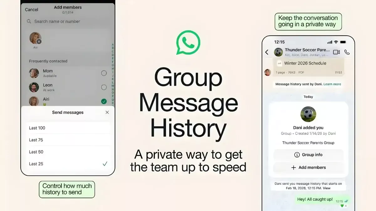 WhatsApp Hadirkan Fitur Baru, Riwayat Grup Kini Bisa Dibagikan Hingga 100 Pesan