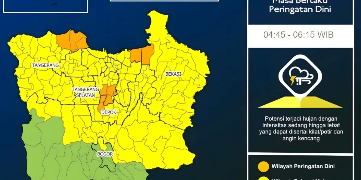 peringatan dini cuaca Jabodetabek 26 Maret 2026