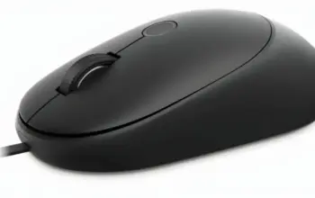Dell Pro 5 Wired Mouse Resmi, Mouse dengan Sensor Sidik Jari untuk Login Windows Hello