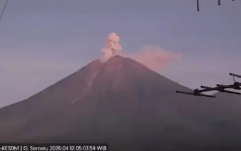 Gunung Semeru Erupsi Pagi Ini, Kolom Abu Capai 700 Meter, Warga Diminta Waspada