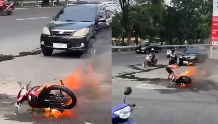 Viral! Motor Terbakar di SPBU Tegalsari Semarang, Korban Ngaku APAR Tak Boleh Dipinjam