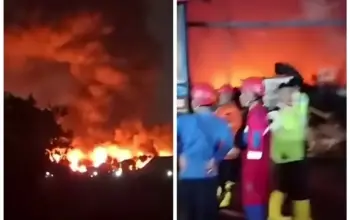 Kebakaran Hebat Landa Pabrik PT SASINDO di Tegal Gudang Produksi Ludes Terbakar