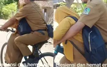 Kisah Haru Guru di Banyuwangi Berangkat Ngajar Bonceng Sepeda Demi Hemat