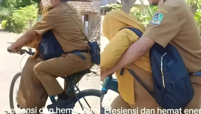 Viral di TikTok, Guru di Banyuwangi Berangkat Naik Sepeda Berdua, Kisah Sederhana yang Mengharukan