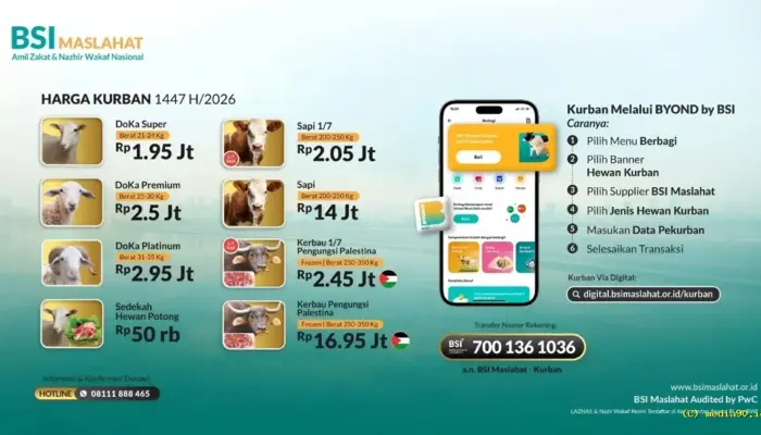 BSI Maslahat Permudah Ibadah Kurban Lewat Layanan Online dan Transparan