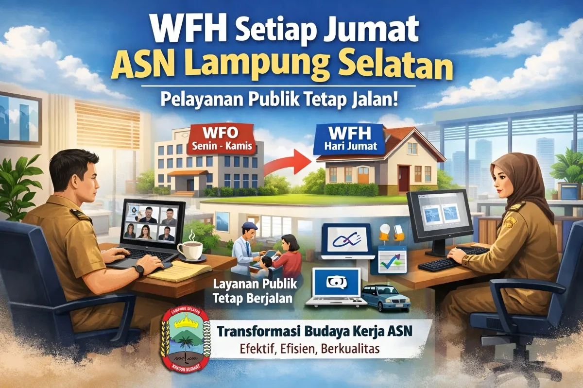 Mulai Jumat Ini ASN Pemkab Lampung Selatan Terapkan WFH Setiap Pekan