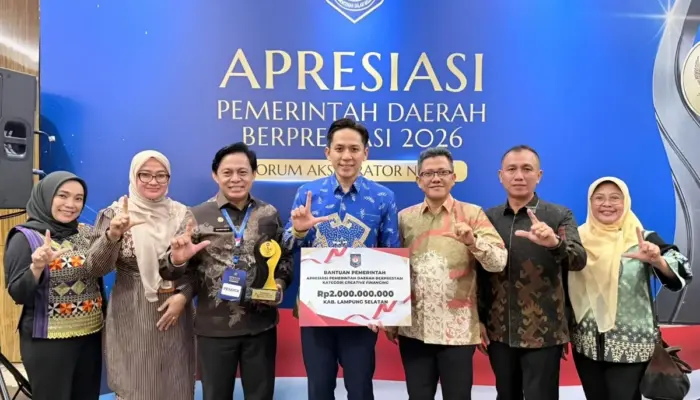 Lampung Selatan Raih Peringkat Kedua Nasional Creative Financing 2026, Terima Insentif Rp2 Miliar