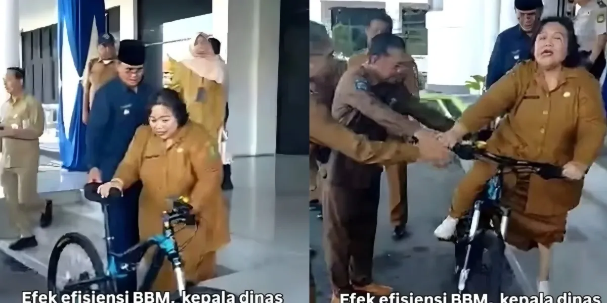 Viral! Kadis Pertanian Sumbawa Belajar Sepeda di Kantor Bupati, Ini Alasannya