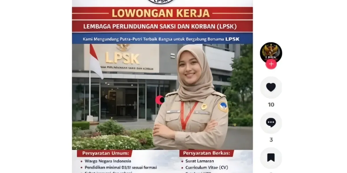 Viral Lowongan Lembaga Perlindungan Saksi dan Korban di TikTok, Ternyata Hoaks! Ini Fakta Sebenarnya