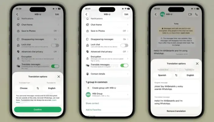 WhatsApp Uji Fitur Terjemahan Otomatis di Chat, Bisa Dipakai Offline