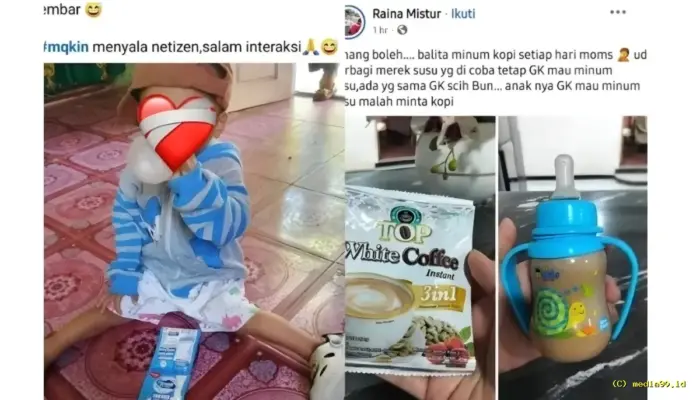 Viral! Ibu Beri Balita Minum Kopi dan SKM, Picu Kecaman Netizen