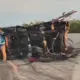 Bus Halmahera Terbalik di Tol Tebing Tinggi–Medan, 4 Penumpang Tewas Usai Tabrakan Beruntun
