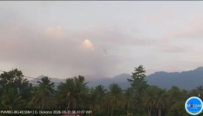 Gunung Dukono Erupsi Hari Ini, Kolom Abu Vulkanik Mencapai 1,3 Kilometer