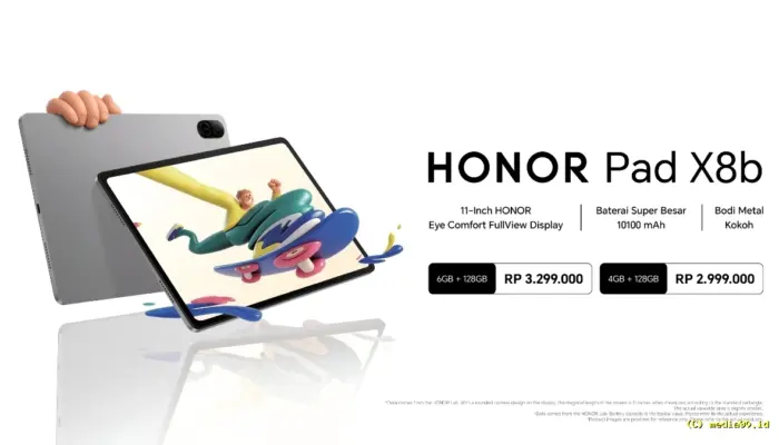 HONOR Pad X8b Resmi Meluncur di Indonesia, Tablet Rp3 Jutaan dengan Layar 11 Inci dan Baterai Jumbo