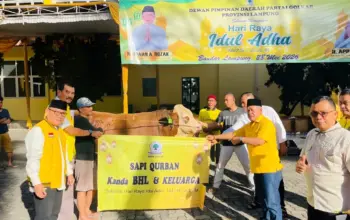 Kurban Puluhan Hewan, Golkar Lampung Dorong Kebersamaan dan Kepedulian Sosial di Iduladha