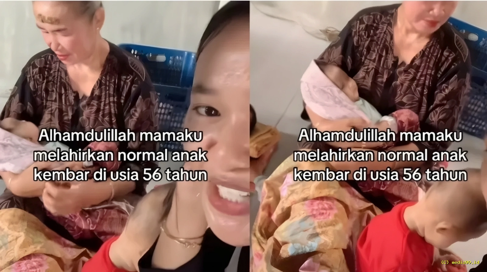 Viral di Medsos, Ibu Berusia 56 Tahun Melahirkan Anak Kembar dengan Normal