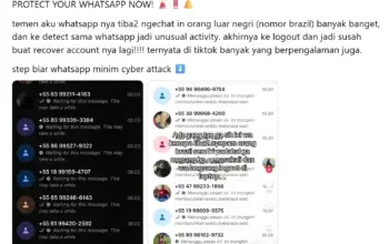 WhatsApp Dibanjiri Spam Nomor Brasil Sejumlah Akun Mendadak Logout