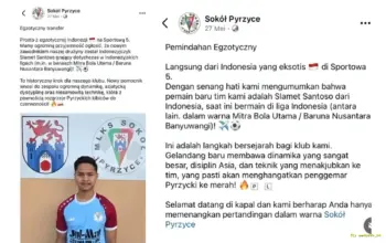 Dari Banyuwangi ke Eropa, Slamet Santoso Resmi Perkuat Klub Polandia Sokół Pyrzyce 8 Bangga Slamet Santoso Asal Banyuwangi Resmi Gabung Klub Polandia Sokol Pyrzyce