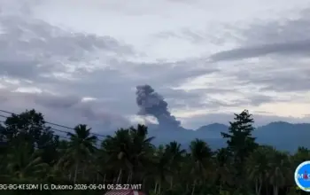 Erupsi Gunung Dukono Hari Ini: Kolom Abu Setinggi 1.000 Meter, Aktivitas Masih Berlangsung