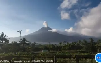 Gunung Lewotobi Laki-laki Erupsi Pagi Ini, Abu Vulkanik Membumbung 400 Meter