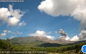 Erupsi Gunung Lewotobi Laki-laki 7 Juni 2026, Kolom Abu 1.500 Meter dan Status Waspada Ditetapkan 7 Gunung Lewotobi Laki-laki Erupsi pada 7 Juni 2026, Abu Vulkanik Membumbung 1.500 Meter