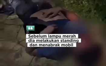 Insiden di Simpang Nagoya Jadi Perhatian Warga Pemotor Terlibat Tabrakan Keras dengan Mobil