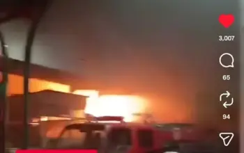 Kebakaran Pasar Parung Malam Hari, Kios Frozen Food Ludes Dilalap Api Gegerkan Warga