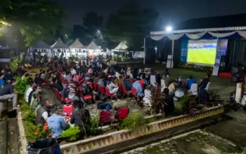 Nobar Piala Dunia Pemprov Lampung Berlangsung Meriah, Warga Antusias dan UMKM Ikut Bergeliat