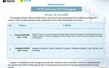 PLN Umumkan Pemadaman Listrik di Temanggung Hari Ini, Cek Daftar Wilayah Terdampak