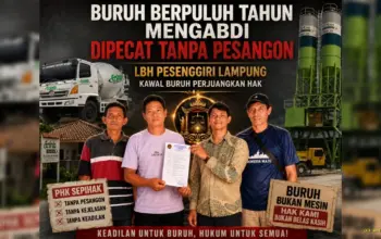 Tiga Pekerja di Lampung Selatan Klaim Diberhentikan Tanpa Pesangon Setelah Puluhan Tahun Mengabdi