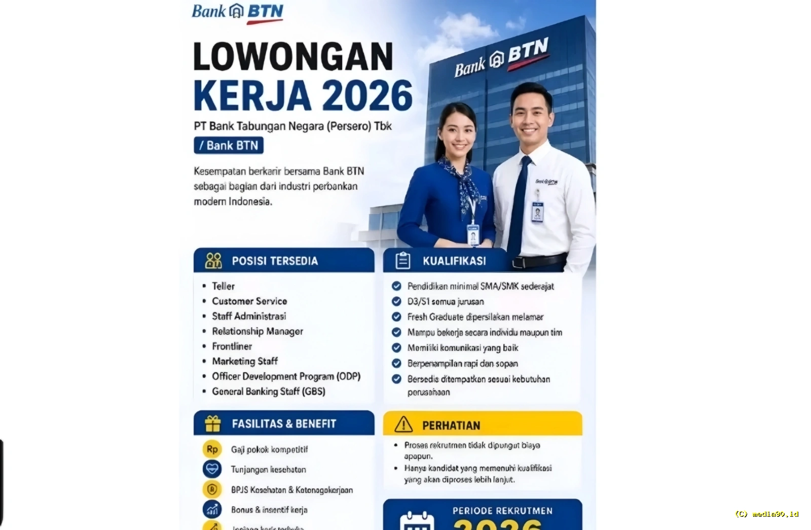 Waspada Modus Baru! Lowongan Kerja Bank BTN 2026 di TikTok Ternyata Mengarah ke Link Palsu