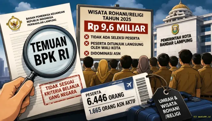 BPK Soroti Anggaran Wisata Religi Rp9,6 Miliar, Ribuan ASN Bandar Lampung Jadi Peserta